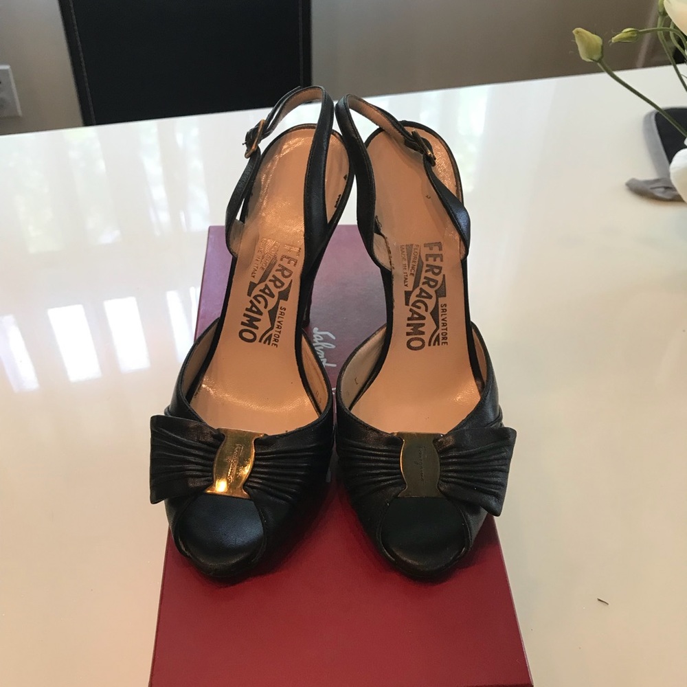 Ferragamo 7cm heels with original box size 5.5B